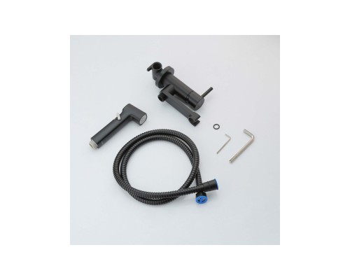 AQ1819MB НИКА комплект для гигиенического душа встроенный (смеситель + гигиеническая лейка + шланг), матовый черный AQ1819MB