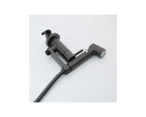 AQ1819MB НИКА комплект для гигиенического душа встроенный (смеситель + гигиеническая лейка + шланг), матовый черный AQ1819MB