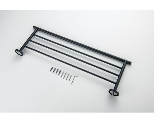 AQ4222MB ОБЕРОН полка для полотенец, матовый черный AQ4222MB