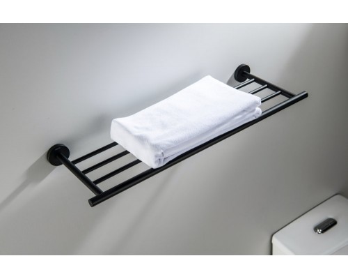 AQ4222MB ОБЕРОН полка для полотенец, матовый черный AQ4222MB