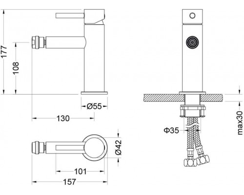 AQ1318CR ЕВРОПА смеситель для биде AQ1318CR