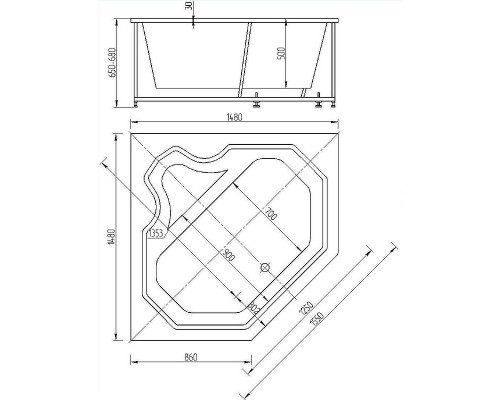 Лира пустая с фр.экр. (вклеенный каркас) LIR150-0000032