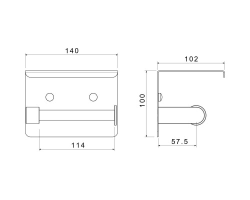 AQ4939BGM ЕВРОПА бумагодержатель с полкой, оружейная сталь (шлиф. черный хром) AQ4939BGM