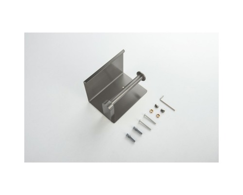 AQ4939BGM ЕВРОПА бумагодержатель с полкой, оружейная сталь (шлиф. черный хром) AQ4939BGM