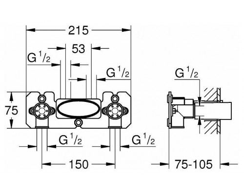 26449000 Grohtherm SmartControl Встраиваемая часть термостатического смесителя 26449000