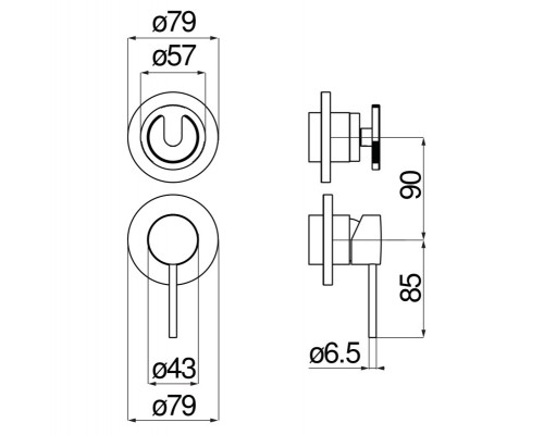 WE81102/1SOIX SOLE смеситель для душа на 2 отв. (внешняя часть), шлиф. хром WE81102/1SOIX