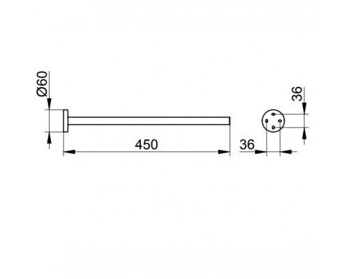19020010000 EDITION 90 Полотенцедержатель одинарный, неповоротный, хром 19020010000