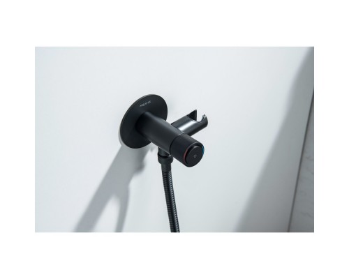 AQ1023MB БЕТТА комплект для гигиенического душа Select встроенный (смеситель + гигиеническая лейка + шланг), матовый черный AQ1023MB
