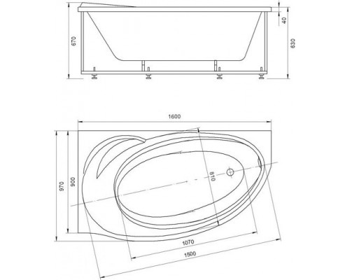 Бетта 160 лев.пустая с фр.экр. BET160-0000027