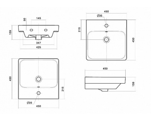 1A2516K0SDB20 Набор: 1A251601SDB20 Тумба-умывальник Сканди 45 Бел/Дуб Верона/ 1WH501630 Раковина Адриана 45 1A2516K0SDB20