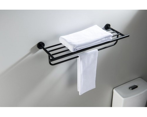 AQ4215MB ОБЕРОН полка для полотенец, матовый черный AQ4215MB