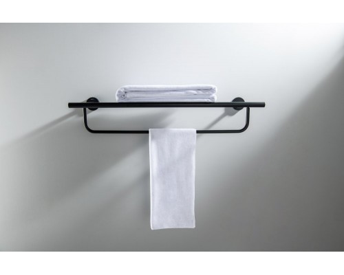 AQ4215MB ОБЕРОН полка для полотенец, матовый черный AQ4215MB
