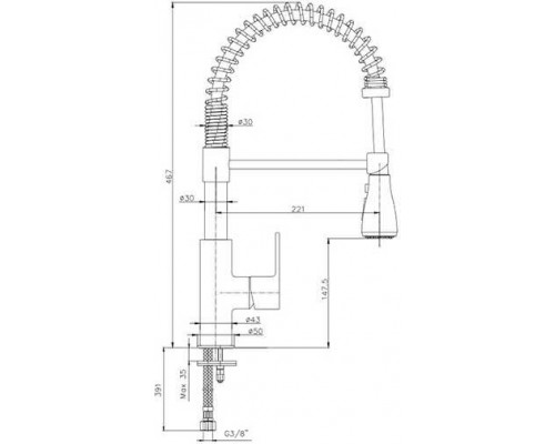 102518106EX NITA смеситель для кухни, сталь 102518106EX