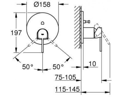 24060003 Plus Смеситель однорычажный для ванны, круглая розетка, хром 24060003