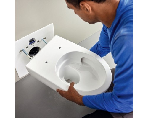 502.718.00.1 Acanto Комплект подвесного унитаза вертикальный смыв, закрытая форма, TurboFlush, с сиденьем с крышкой для унитаза: Т мин.=53см, Функция 502.718.00.1