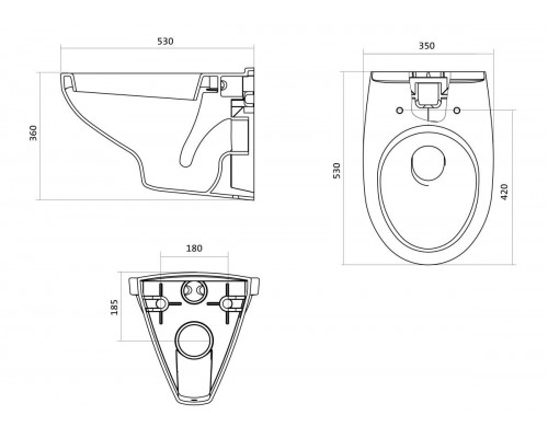 1.WH30.2.464 БОРЕАЛЬ ПЭК (подвес. унитаз с сиденьем soft close, инсталляция, панель бел. цвета) 1.WH30.2.464