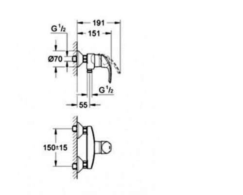 23340000 BauLoop Смеситель для душа, хром 23340000