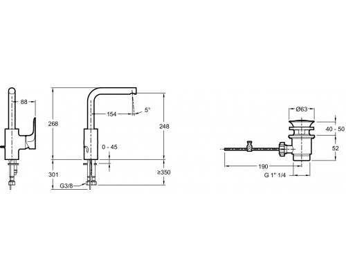 E72278-CP ALEO смеситель для раковины E72278-CP