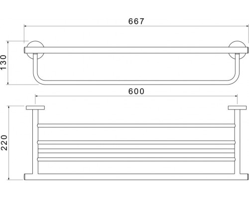 AQ4215MB ОБЕРОН полка для полотенец, матовый черный AQ4215MB