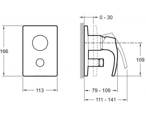 E98724-CP SYMBOL смеситель для ванны (внешняя часть) E98724-CP