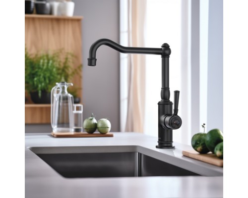 AQ1580MB КЛАССИК смеситель для кухни, матовый черный AQ1580MB