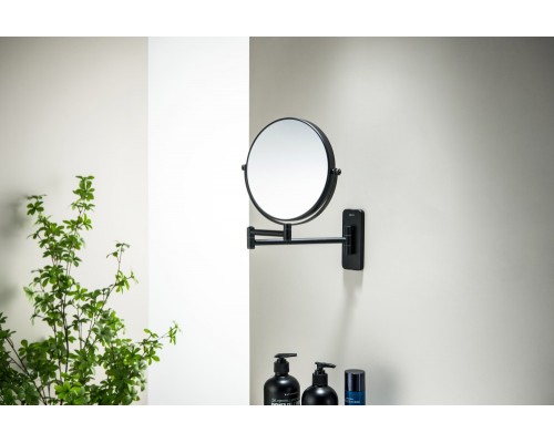 AQ4911MB зеркало косметическое настенное 5х, матовый черный AQ4911MB