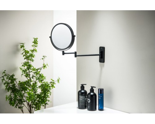 AQ4911MB зеркало косметическое настенное 5х, матовый черный AQ4911MB