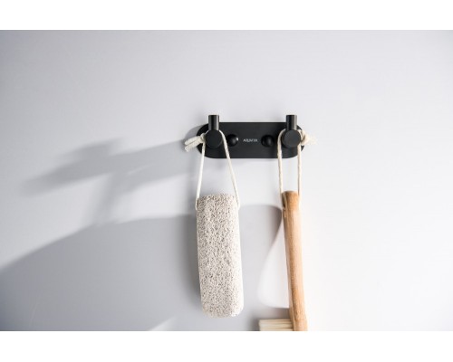 AQ4102MB ЕВРОПА крючок двойной, матовый черный AQ4102MB