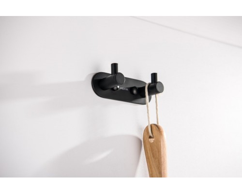 AQ4102MB ЕВРОПА крючок двойной, матовый черный AQ4102MB