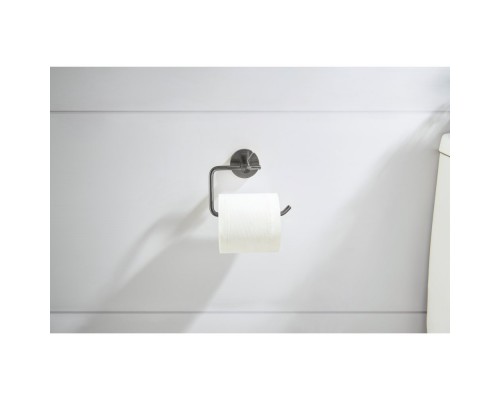 AQ4118BGM ЕВРОПА бумагодержатель квадратный, оружейная сталь (шлиф. черный хром) AQ4118BGM