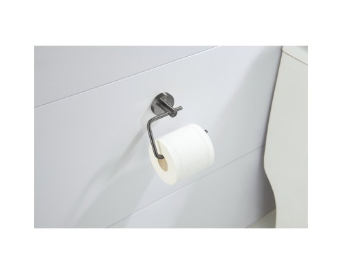 AQ4118BGM ЕВРОПА бумагодержатель квадратный, оружейная сталь (шлиф. черный хром) AQ4118BGM