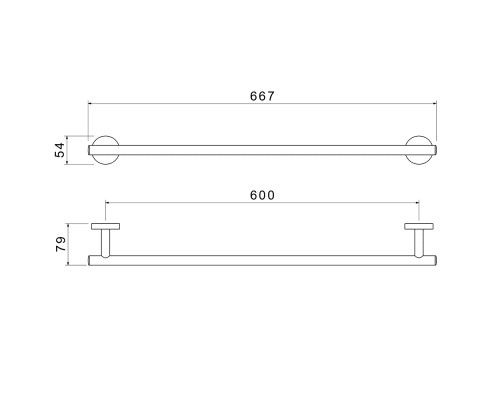AQ4214BG ОБЕРОН полотенцедержатель 600 мм, шлиф. золото AQ4214BG