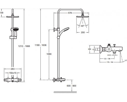 E78192-CP JULY Душевая система E78192-CP