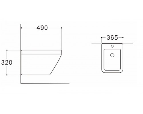 AQ1055-00 ЛИРА Биде подвесное 490365320, крепеж AQ1055-00
