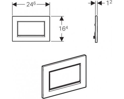 115.893.KJ.1 Смывная клавиша Sigma 30, смыв-стоп,к 111.300/350/361/362/380/390/796 бел/бел/хр. гл 115.893.KJ.1