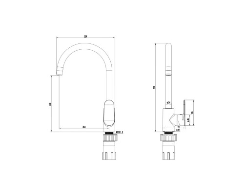 AQ1882MB НИКА смеситель для кухни (полукруглый излив), матовый черный AQ1882MB