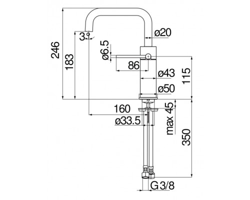 VE125118/3RCP VELIS смеситель для раковины, красное золото VE125118/3RCP