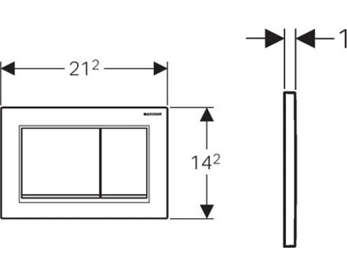 115.080.KM.1 Смывная клавиша Geberit Omega30 для двойного смыва к 111.003/030/060 черный/глянцевый хром 115.080.KM.1