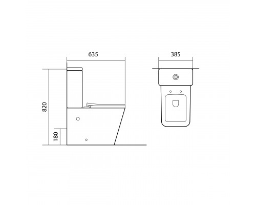 AQ1263N-00 ЛИБРА New Унитаз напольный безободковый с бачком 630390825мм, горизонтальный выпуск, тонкое сиденье с механизмом плавного закрывания, кре AQ1263N-00