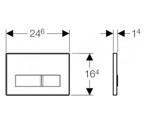 115.788.00.1 Смывная клавиша Geberit Sigma50 для двойного смыва к 111.300/350/361/362/380/390/796, заполнение материалом заказчика 115.788.00.1