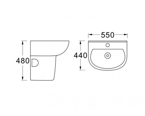 AQ5421-00 полупьедестал 300240340 к раковине AQ5420-00 AQ5421-00