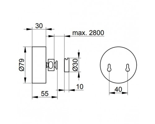 04979010001 UNIVERSALARTIKEL Веревка для белья в комплекте с держателем, длина до 2,80 м, хром 04979010001