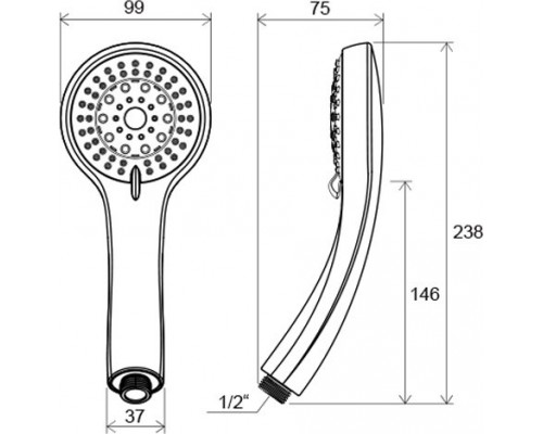 Душевая лейка многофункциональная 952.00 X07P008