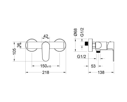 AQ1260BG ОБЕРОН смеситель для душа, шлиф. золото AQ1260BG