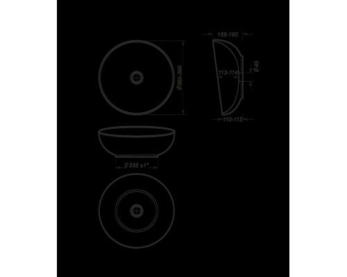 ART CUT Умывальник накладной 40 см Белый S1 (WB.CT/Art/40-N.Cut/WHT.G/S1) WB.CT/Art/40-N.Cut/WHT.G/S1