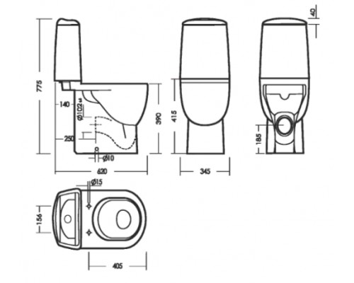 BEST Basic Белый S1 Унитаз-компакт в упаковке (Exclusive) WC.CC/BEST/2-P/WHT.G/S1