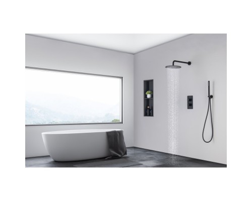 AQ1376MB ЕВРОПА Set 3 в 1 душевой комплект 2 режима, матовый черный AQ1376MB