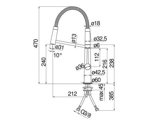 MV123300CR LEVANTE смеситель для кухни MV123300CR