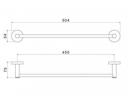 AQ4120BG ЕВРОПА полотенцедержатель 450 мм, шлиф. золото AQ4120BG
