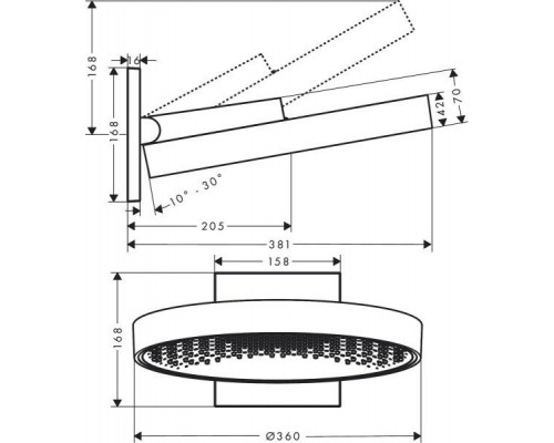 26230000 HG Rainfinity 360 1jet верхний душ с настенным держателем 26230000